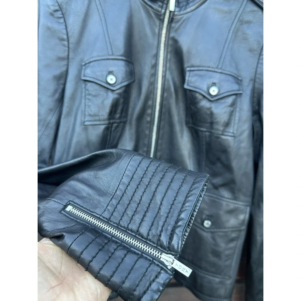 Tory Burch Black Leather Moto / Biker Jacket - Soft Leather‎ *Size 10 /Medium